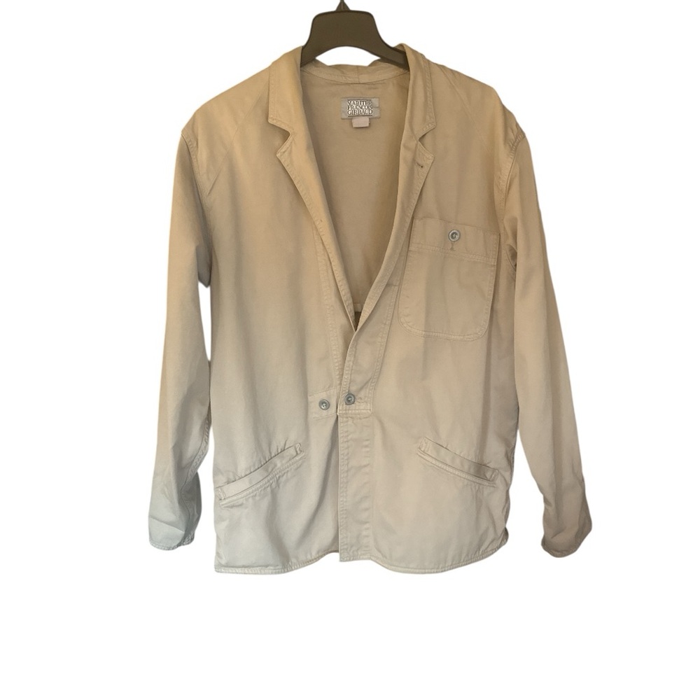 Marithe Francois Girbaud Vintage Beige Chore Work Blazer Jacket Men’s Size Large